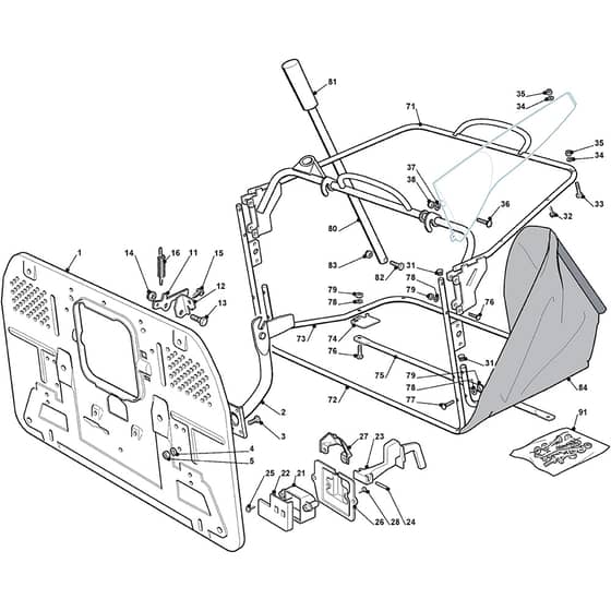 2448H - 2010 - 2T1515283/M10 - Mountfield Ride On Mower Grasscatcher Diagram