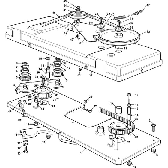 2448H 4WD - 2011-2013 - 2T1525283/M11 - Mountfield Ride On Mower Engagement Diagram