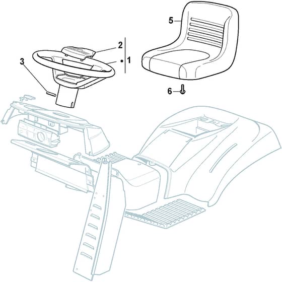 2448H-SD Twin - 2019-2020 - 2T1945283/M17 - Mountfield Ride On Mower Seat and Steering Wheel Diagram