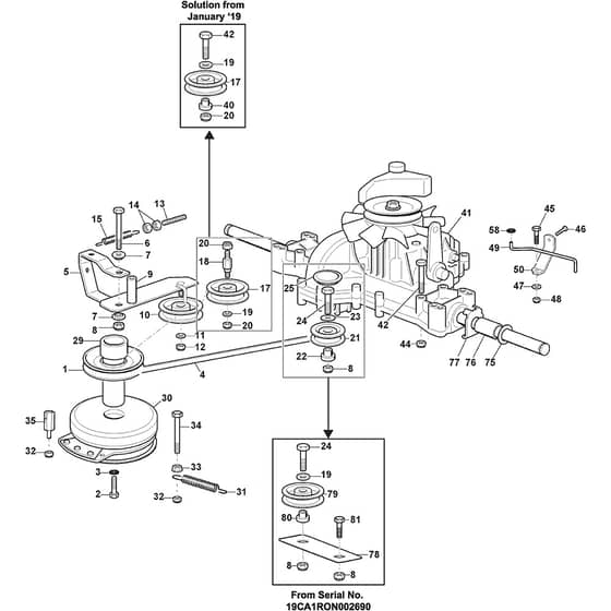 2448H-SD Twin - 2019-2020 - 2T1945283/M17 - Mountfield Ride On Mower Transmission Diagram