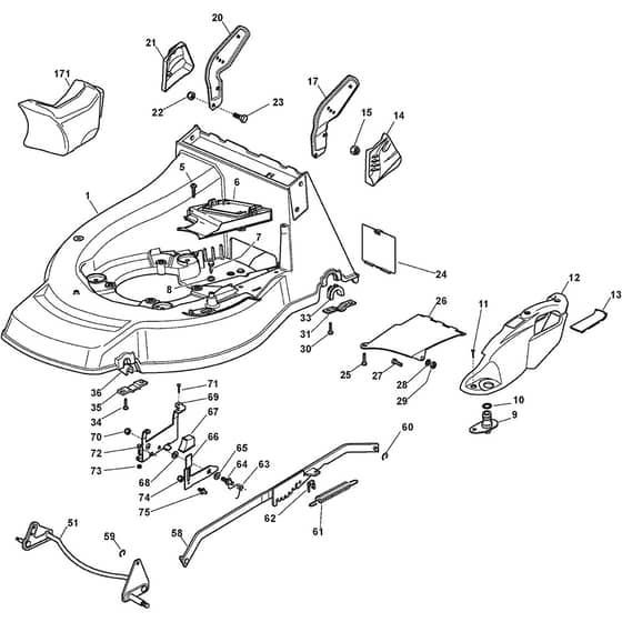 248 AL SP - 2010 - 295506041/FER - Castel Garden Rotary Mower Deck and Height Adjusting Diagram