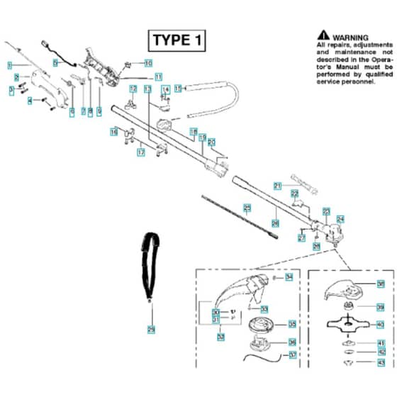 McCulloch 2500 CXL - 2008-03 - Shaft & Handle (1) Parts Diagram