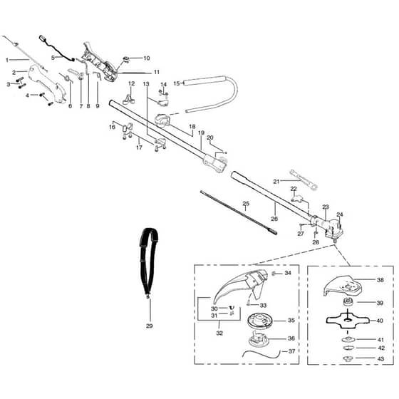 McCulloch 2500 CXL - 2010-03 - Shaft & Handle (1) Parts Diagram