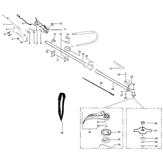 McCulloch 2500 CXL - 2010-03 - Shaft & Handle (3) Parts Diagram