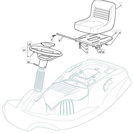 2500SV - 2011-2013 - 2T0313483/UM9 - Mountfield Ride On Mower Seat Diagram