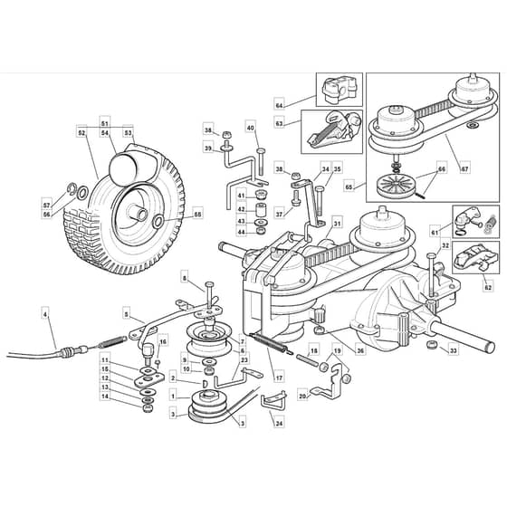 2500SV - 2011-2013 - 2T0313483/UM9 - Mountfield Ride On Mower Transmission Diagram