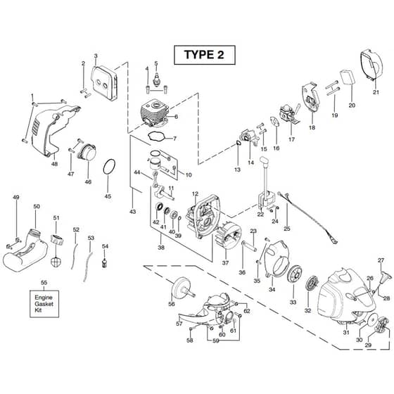 McCulloch 250CXL - 952715655 - 2010-07 - Engine (2) Parts Diagram