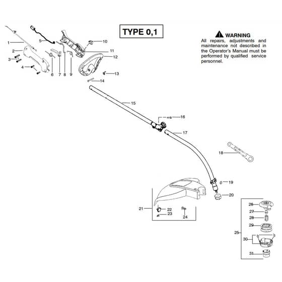 McCulloch 250CXL - 952715655 - 2010-07 - Shaft & Handle (1) Parts Diagram