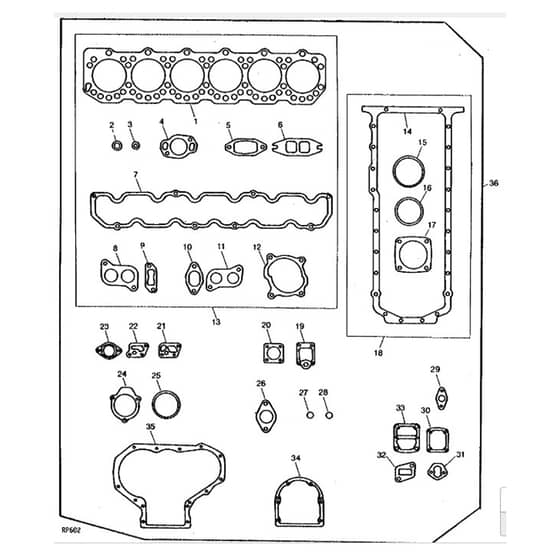 John Deere 2520 - PC1145 - Gasket Set - ST356