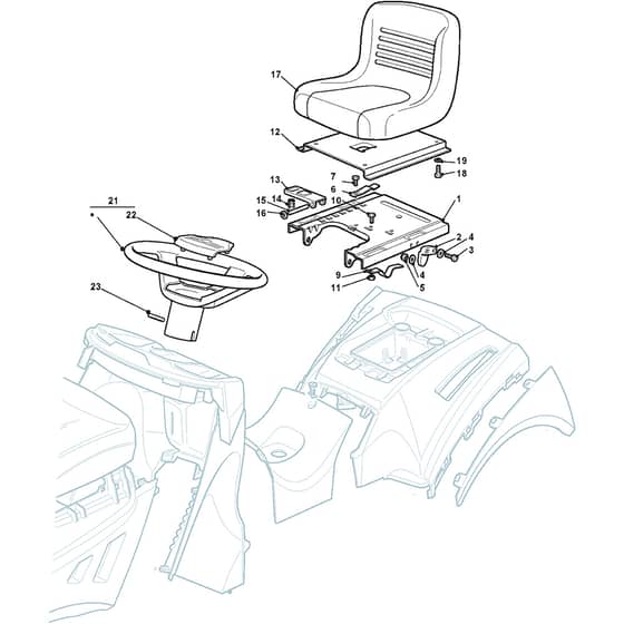 2548H 4WD - 2010 - 2T1525383/M10 - Mountfield Ride On Mower Seat and Steering Wheel Diagram