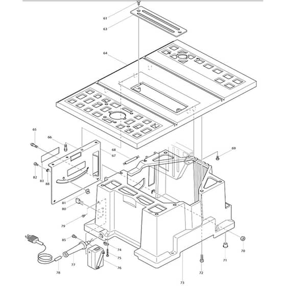 Makita 2708 - Table Saw 203mm - Power Tool 02 Diagram