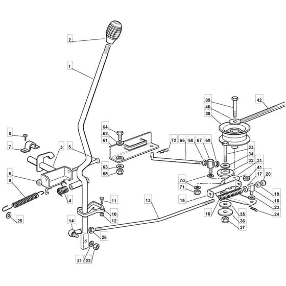 2800SH - 2011-2013 - 2T0210383/M10 - Mountfield Ride On Mower Engagement Diagram