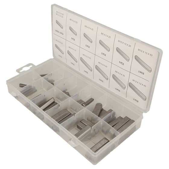 Universal Steel Feather Keys (M3 - M12) - 60 Pieces