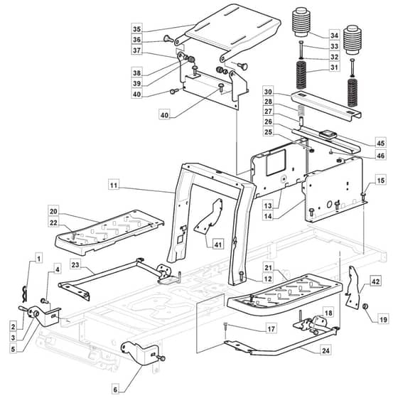 3000SH - 2012-2015 - 2T2000383/M12 - Mountfield Ride On Mower Frame Diagram