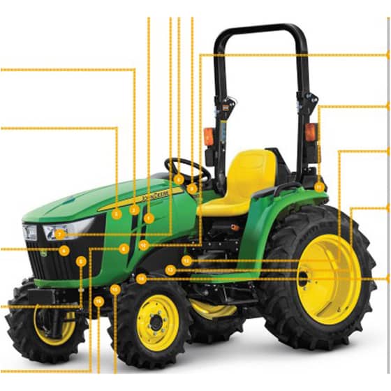 John Deere 3032E (NP100000- ) Compact Tractor - Quick Reference Guide