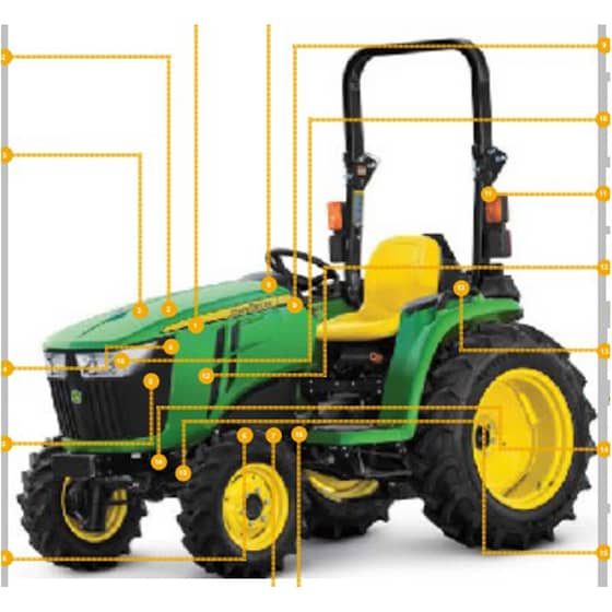 John Deere 3038E Compact Tractor - Quick Reference Guide