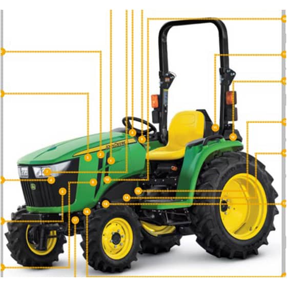 John Deere 3038E (HJ120004- ) Compact Tractor - Quick Reference Guide