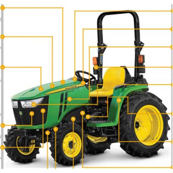 John Deere 3038E (LL300001- ) Compact Tractor - Quick Reference Guide