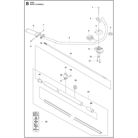 Husqvarna 325iR​ - 970566901 - Shaft And Handle