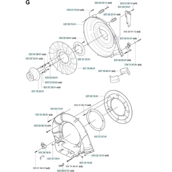 Husqvarna 356 BF - X-SERIES 2004-2014 - Fan