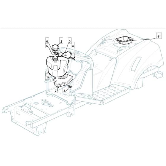 3600SH - 2011-2018 - 2T0410383/M11 - Mountfield Ride On Mower Fuel Tank Diagram