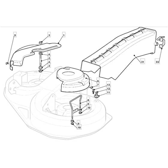 3600SH - 2011-2018 - 2T0410383/M11 - Mountfield Ride On Mower Guards Diagram