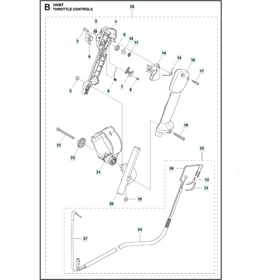 Husqvarna 360 BT - Throttle Controls