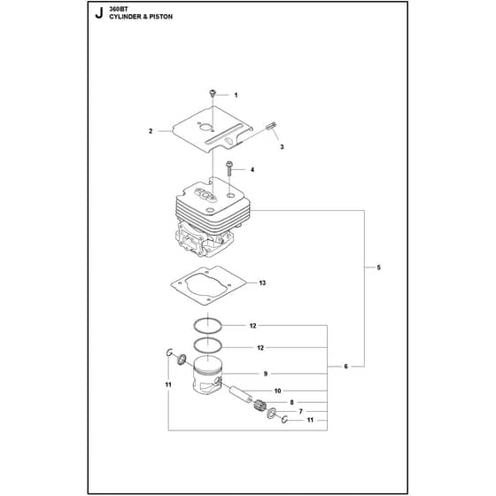 Husqvarna 360BT - 967144304 - Cylinder Piston