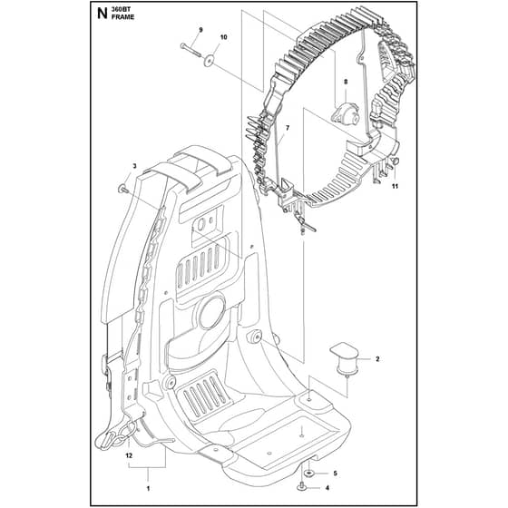 Husqvarna 360BT - 967144304 - Frame