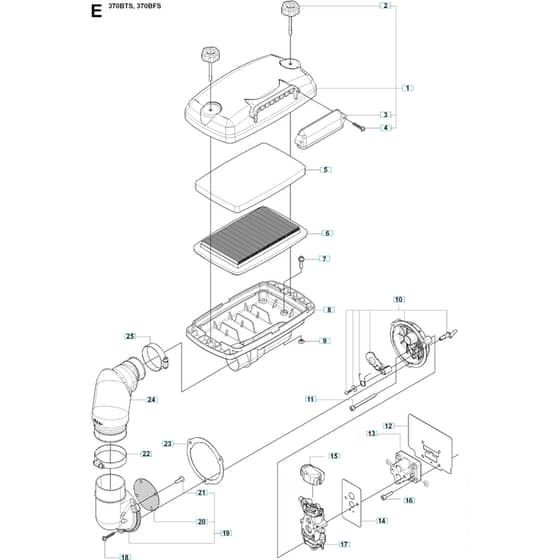 Husqvarna 370 BTS -2009-03 - Carburetor / Air Filter