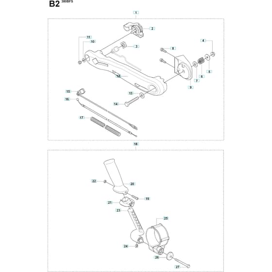 Husqvarna 380 BFS -2009-03 - Handle / Controls