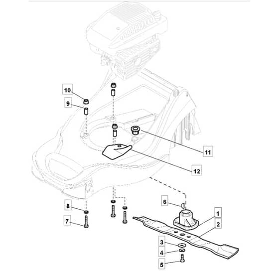 394 P-B - 2017-2019 - 297411028/AMZ - Mountfield Rotary Mower Blade Diagram