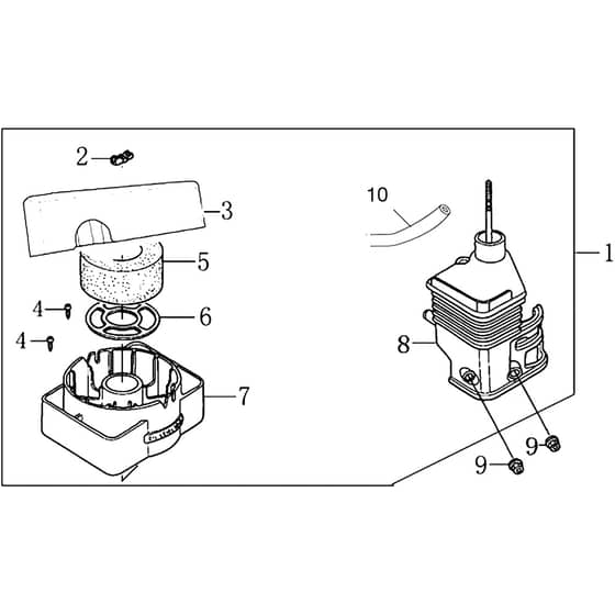 400 (K700 H) - Bertolini Rotary Cultivator Air Filter Diagram