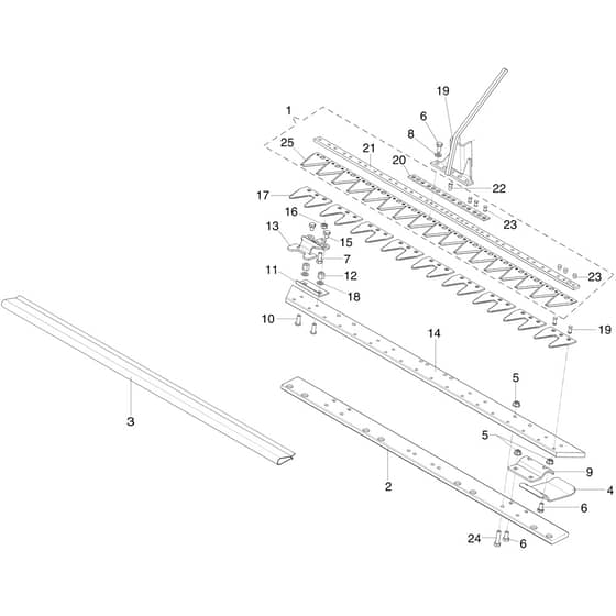 401 S - Bertolini Rotary Cultivator Cutter bar 69222011 Diagram