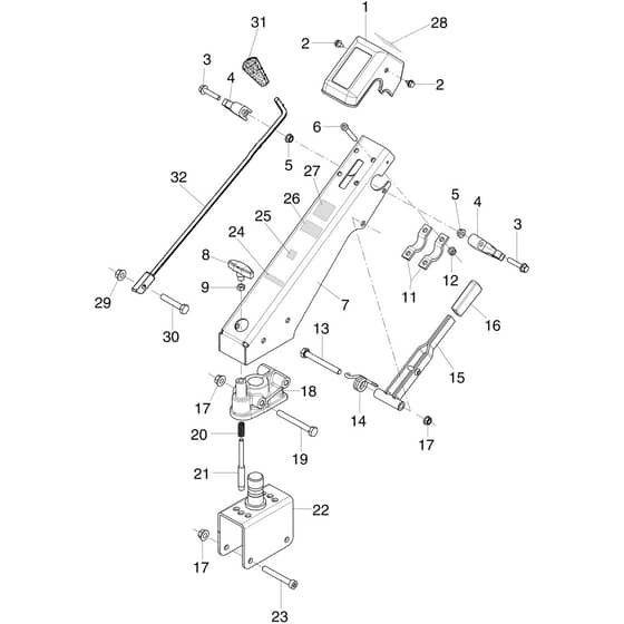 401 S - Bertolini Rotary Cultivator Handlebar rod Diagram