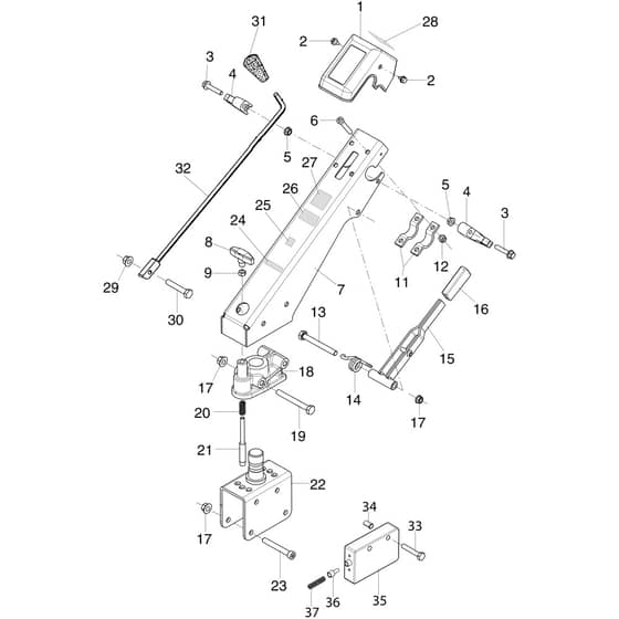 401 S - Bertolini Rotary Cultivator Handlebar rod (from 01/2018) Diagram