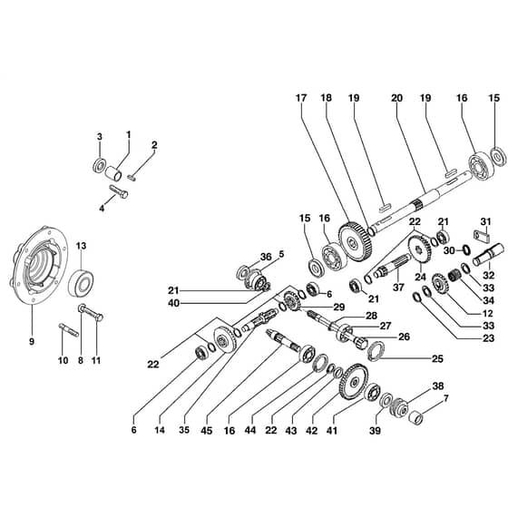 401 S - Bertolini Rotary Cultivator Speed gears of the gearbox Diagram