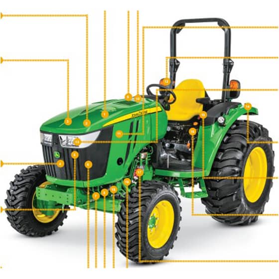 John Deere 4044R (LL102453-PN403474) Compact Tractor - Quick Reference Guide