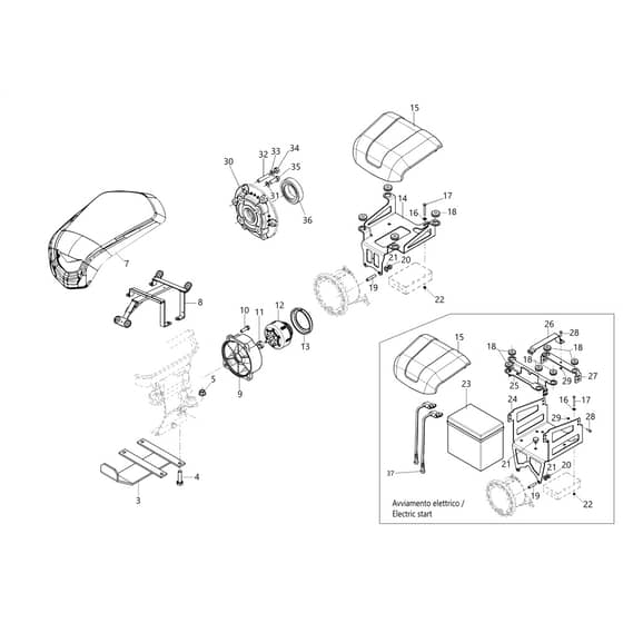 405 S - Bertolini Rotary Cultivator Clutch (After 2019) Diagram