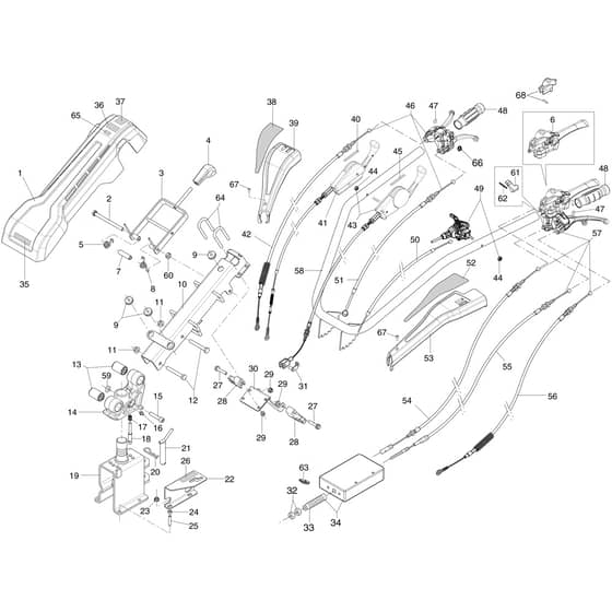 407 S - Bertolini Rotary Cultivator Handlebar rod and handle bars Diagram