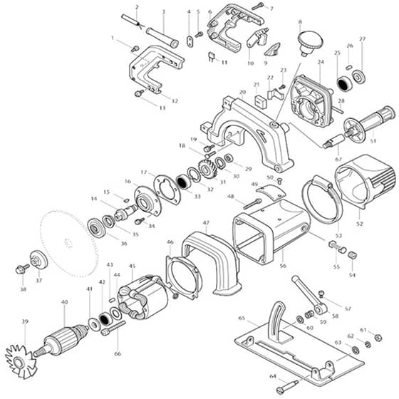 Makita 4107R - Cutter 180mm - Power Tool Diagram