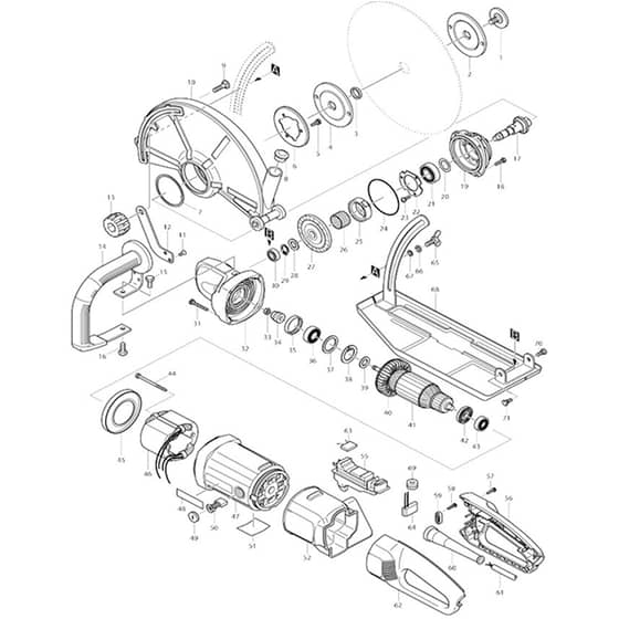 Makita 4112HS - Angle Cutter 305mm - Power Tool Diagram