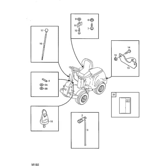 4125M - 2004 - 13-6101-95 - Mountfield Front Mower Accessory Bags Diagram
