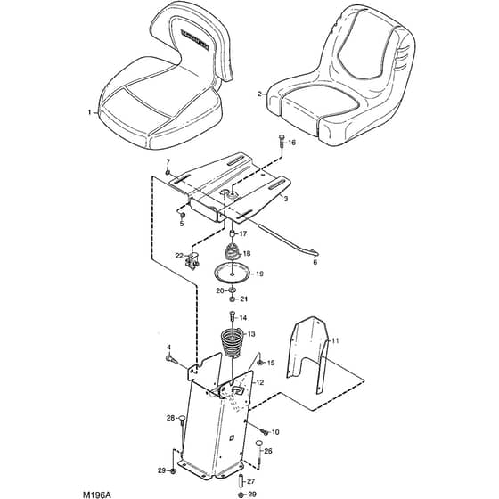 4135H - 2008 - 13-6102-79 - Mountfield Front Mower Seat Diagram