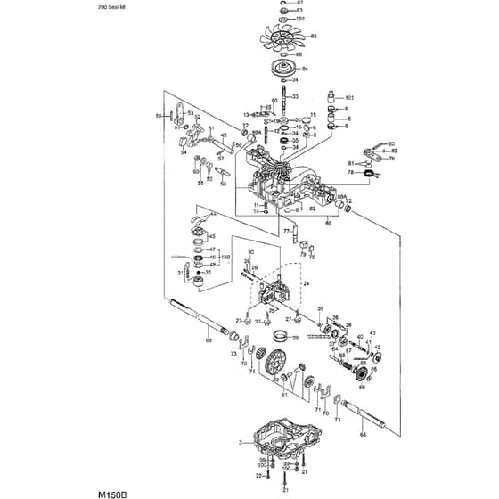4135H - 2006 - 13-6102-97 - Mountfield Front Mower Kanzaki Transaxle K46G Diagram