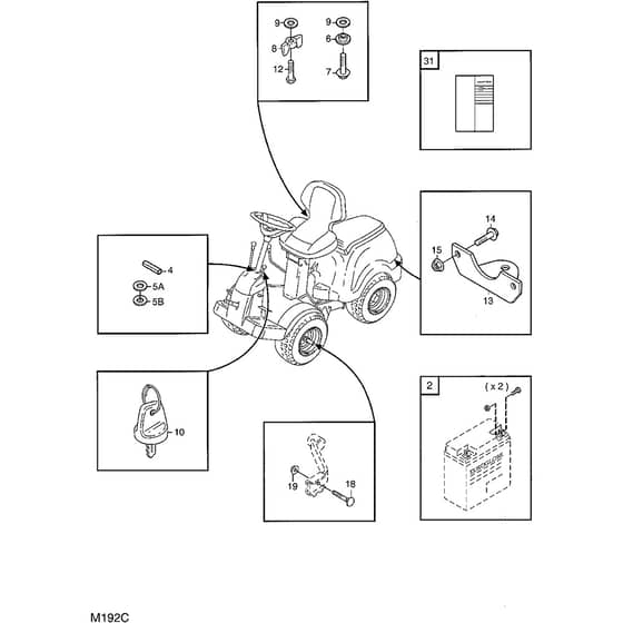 4135H - 2008 - 13-6102-99 - Mountfield Front Mower Assembly Parts Diagram