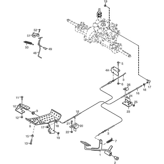4140H - 2010 - 13-6002-81 - Mountfield Front Deck Mower Foot Controls Diagram