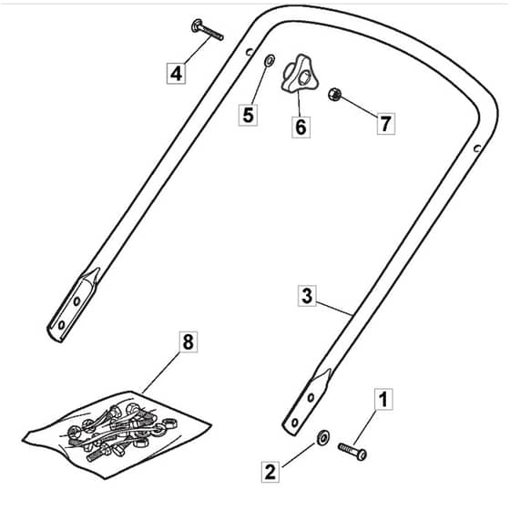 414_B - 2017 - 299064128/AMZ - Mountfield Rotary Mower Lower Handle Diagram