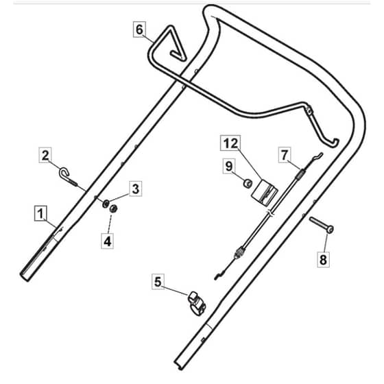 414_B - 2017 - 299064128/AMZ - Mountfield Rotary Mower Upper Handle Diagram