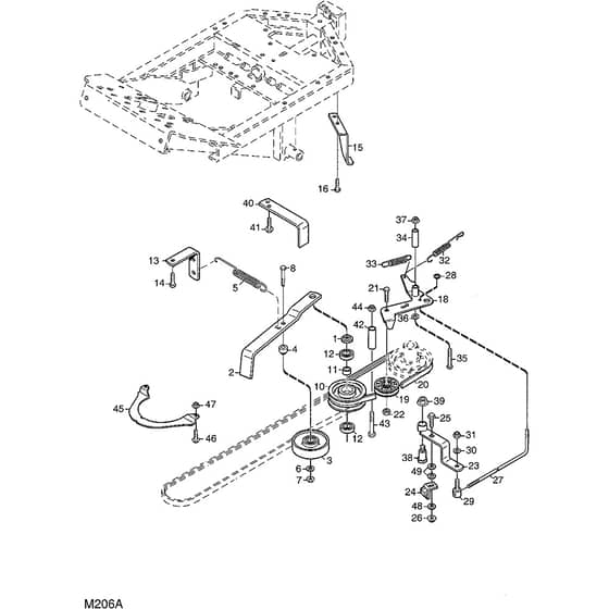 4155H - 2009 - 13-6103-80 - Mountfield Front Deck Mower PTO (Power Take Off) Diagram